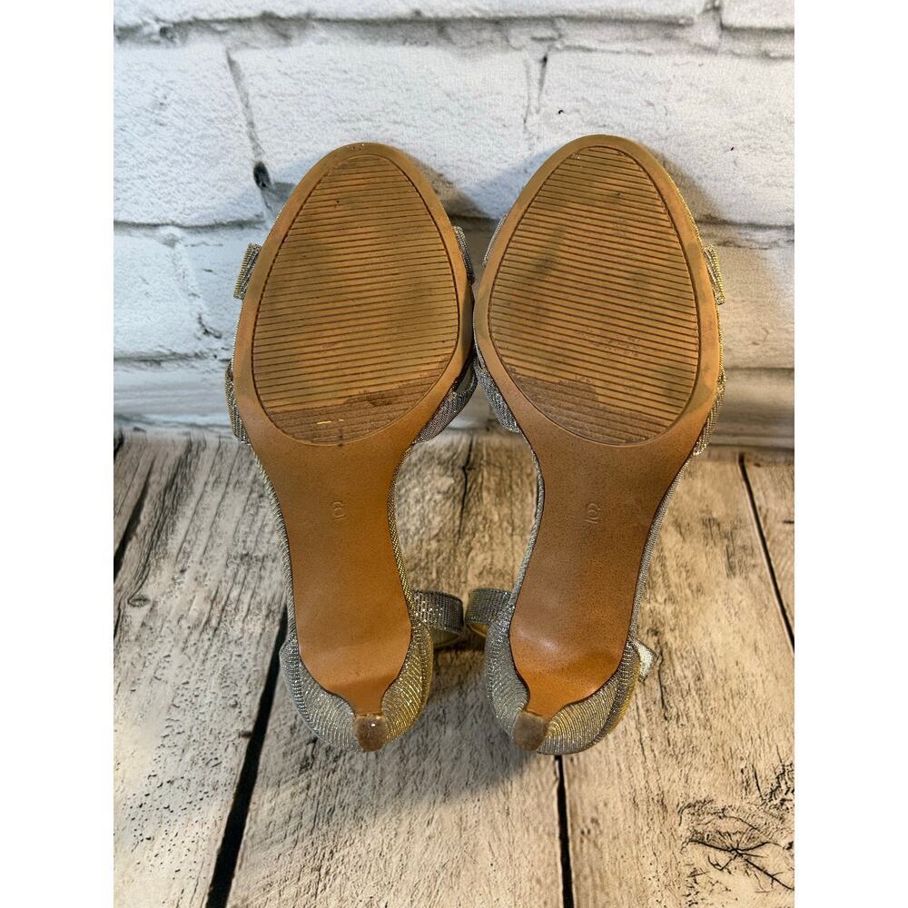 KELLY & KATIE Women’s Gold Sparkle Ankle Strap Heels / Size: 6 - Picture 8 of 14